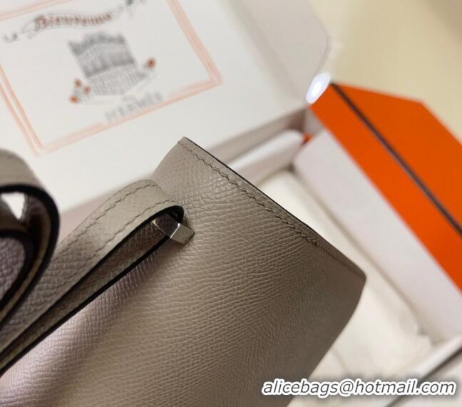 Discount Hermes Constance Mini Bag 18cm in Epsom Palm-Grained Leather 8057 Pitch Grey/Silver 2024 (Half Handmade)