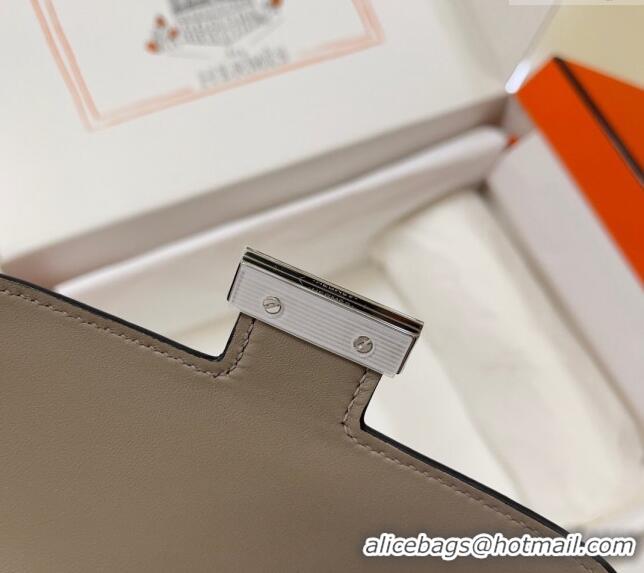 Discount Hermes Constance Mini Bag 18cm in Epsom Palm-Grained Leather 8057 Pitch Grey/Silver 2024 (Half Handmade)