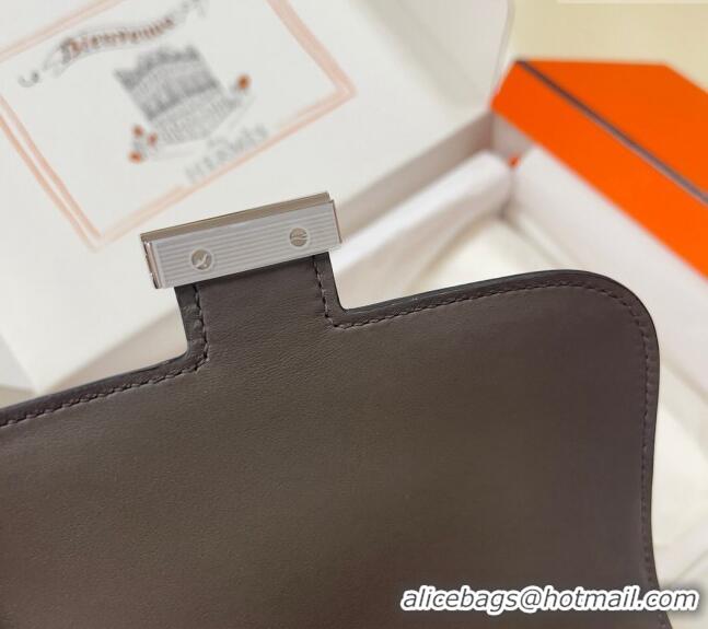 Top Grade Hermes Constance Mini Bag 18cm in Epsom Palm-Grained Leather 8057 Etain Grey/Silver 2024 (Half Handmade)