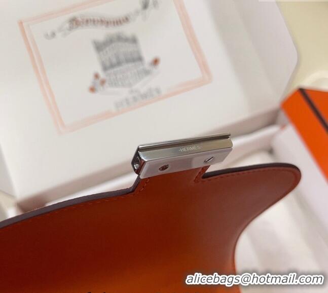 Top Quality Hermes Constance Mini Bag 18cm in Epsom Palm-Grained Leather 8057 Orange/Silver 2024 (Half Handmade)