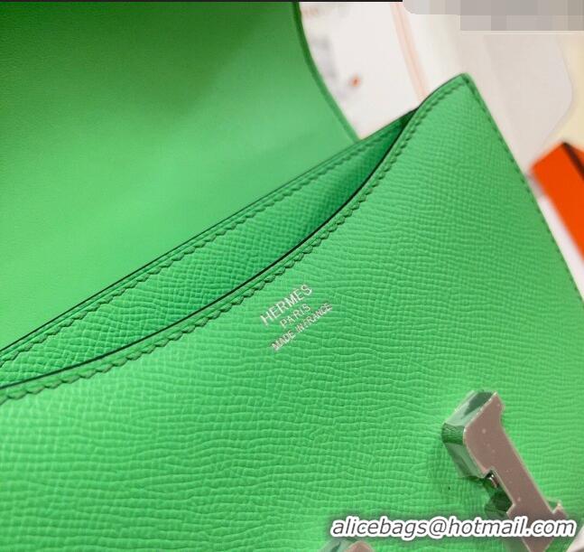 Reasonable Price Hermes Constance Mini Bag 18cm in Epsom Palm-Grained Leather 8057 Green/Silver 2024 (Half Handmade)