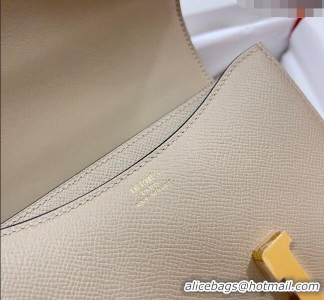 Shop Grade Hermes Constance Mini Bag 18cm in Epsom Palm-Grained Leather 8057 Coat Grey/Gold 2024 (Half Handmade)