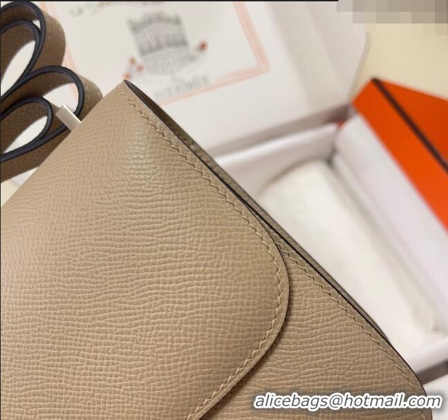 Well Crafted Hermes Constance Mini Bag 18cm in Epsom Palm-Grained Leather 8057 Coat Grey/Silver 2024 (Half Handmade)