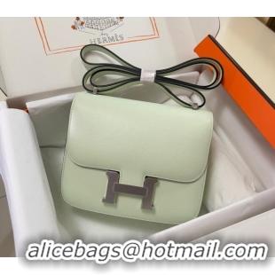 Discount Hermes Constance Mini Bag 18cm in Epsom Palm-Grained Leather 8057 Bubble Green/Silver 2024 (Half Handmade)