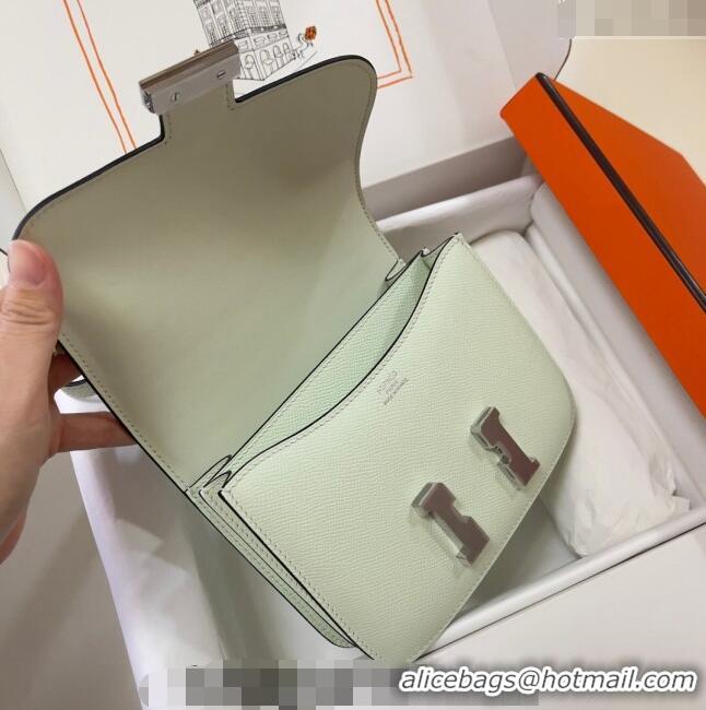 Discount Hermes Constance Mini Bag 18cm in Epsom Palm-Grained Leather 8057 Bubble Green/Silver 2024 (Half Handmade)