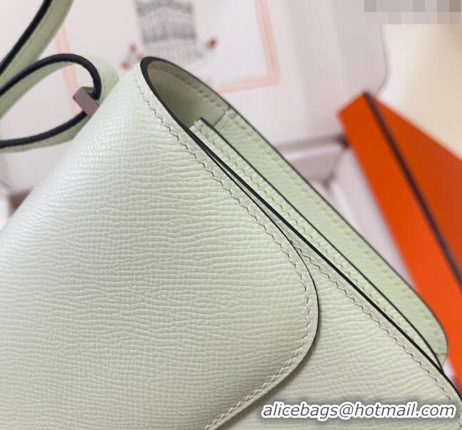 Discount Hermes Constance Mini Bag 18cm in Epsom Palm-Grained Leather 8057 Bubble Green/Silver 2024 (Half Handmade)