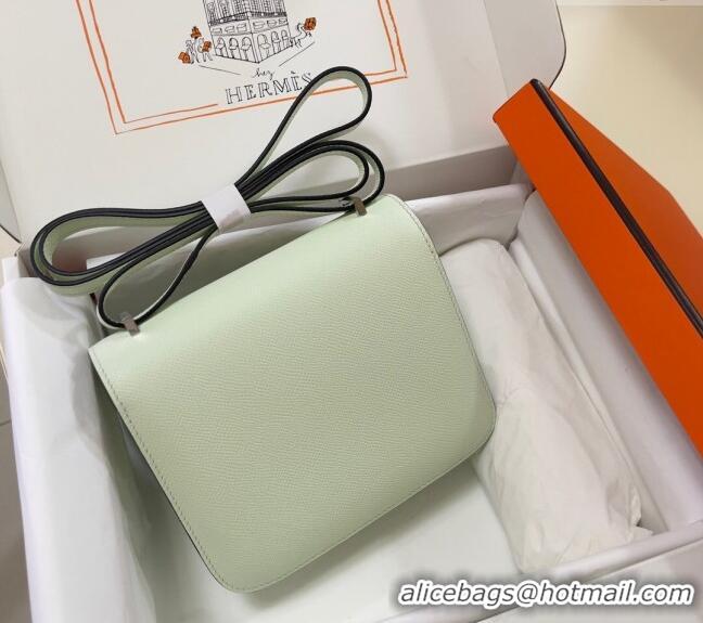 Discount Hermes Constance Mini Bag 18cm in Epsom Palm-Grained Leather 8057 Bubble Green/Silver 2024 (Half Handmade)