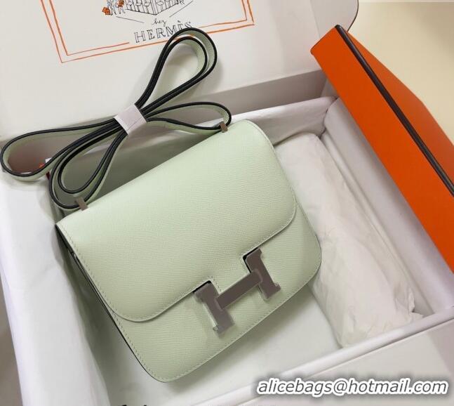 Discount Hermes Constance Mini Bag 18cm in Epsom Palm-Grained Leather 8057 Bubble Green/Silver 2024 (Half Handmade)