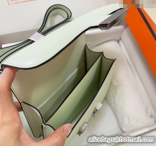 Discount Hermes Constance Mini Bag 18cm in Epsom Palm-Grained Leather 8057 Bubble Green/Silver 2024 (Half Handmade)