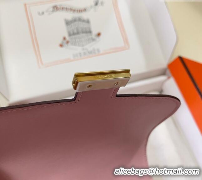 Best Price Hermes Constance Mini Bag 18cm in Epsom Palm-Grained Leather 8057 3Q Sakura Pink/Gold 2024 (Half Handmade)