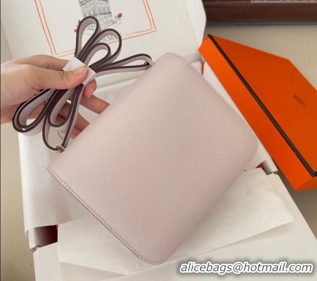 Well Crafted Hermes Constance Mini Bag 18cm in Epsom Palm-Grained Leather 8057 Dreamy Purple/Silver 2024 (Half Handmade)