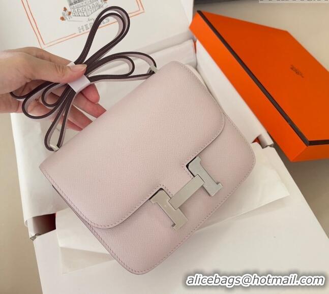 Well Crafted Hermes Constance Mini Bag 18cm in Epsom Palm-Grained Leather 8057 Dreamy Purple/Silver 2024 (Half Handmade)