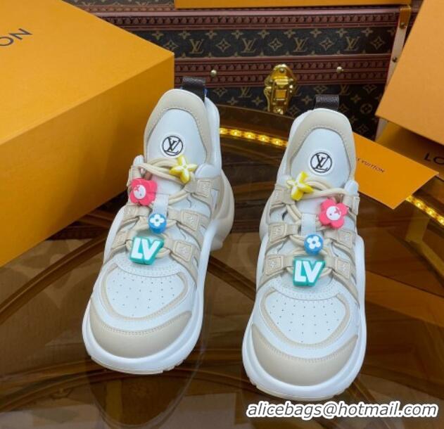 Pretty Style Louis Vuitton LV Archlight Sneakers with Signature Beads Beige 815083