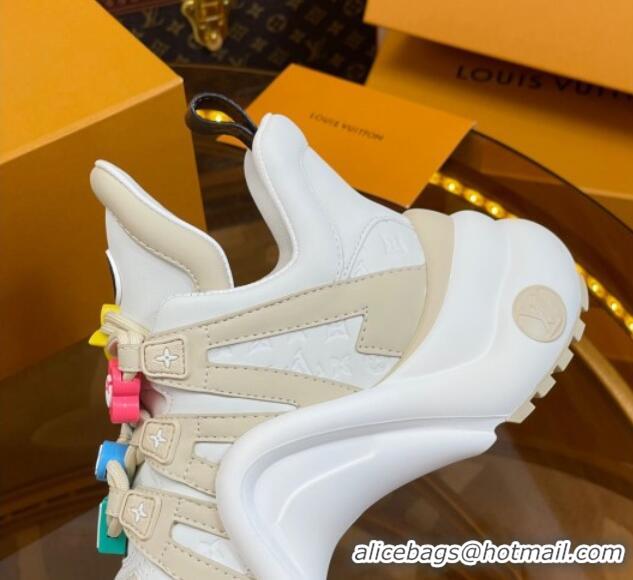 Pretty Style Louis Vuitton LV Archlight Sneakers with Signature Beads Beige 815083