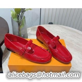 Perfect Louis Vuitton Soho Flat Mary Janes Flat Loafers in Naplak Leather Red 815087