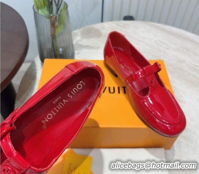 Perfect Louis Vuitton Soho Flat Mary Janes Flat Loafers in Naplak Leather Red 815087