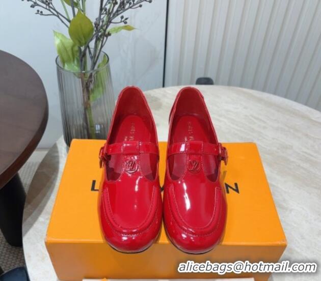 Perfect Louis Vuitton Soho Flat Mary Janes Flat Loafers in Naplak Leather Red 815087