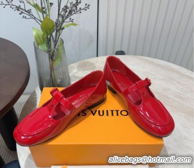 Perfect Louis Vuitton Soho Flat Mary Janes Flat Loafers in Naplak Leather Red 815087