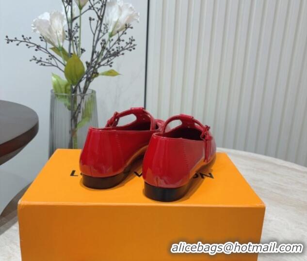 Perfect Louis Vuitton Soho Flat Mary Janes Flat Loafers in Naplak Leather Red 815087