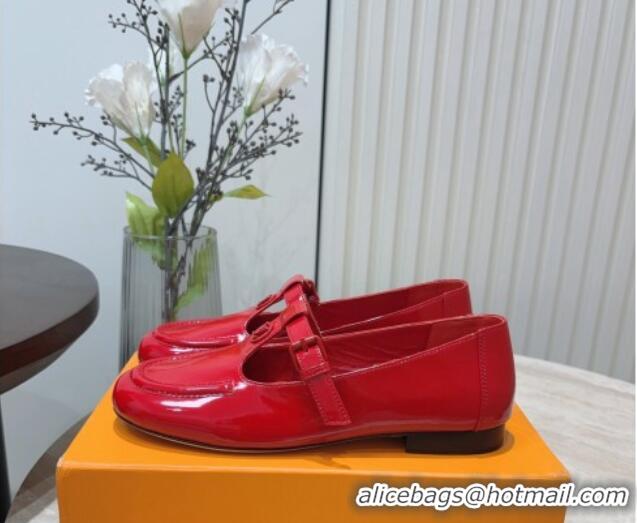 Perfect Louis Vuitton Soho Flat Mary Janes Flat Loafers in Naplak Leather Red 815087