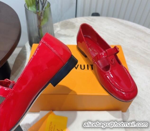 Perfect Louis Vuitton Soho Flat Mary Janes Flat Loafers in Naplak Leather Red 815087