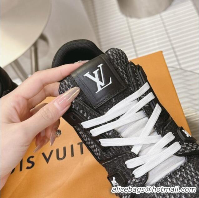 Top Grade Louis Vuitton LV Trainer Sneakers in Damier 3D Denim Black 0815091