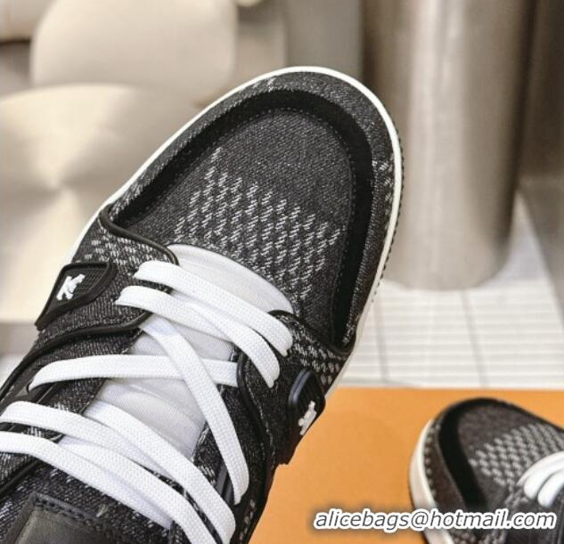 Top Grade Louis Vuitton LV Trainer Sneakers in Damier 3D Denim Black 0815091