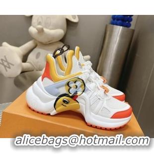 Classic Hot Louis Vuitton LV Archlight Sneakers in Ducks and Flower Print White 0815096