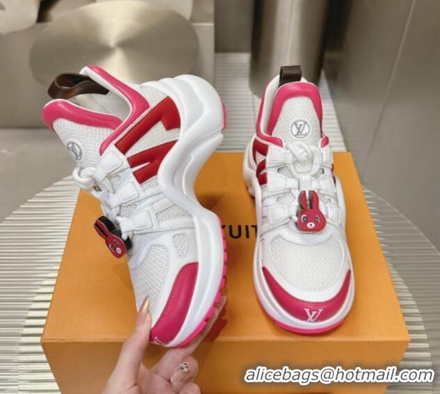 Good Looking Louis Vuitton LV Archlight Sneakers with Rabbit Patch White/Red 0815097