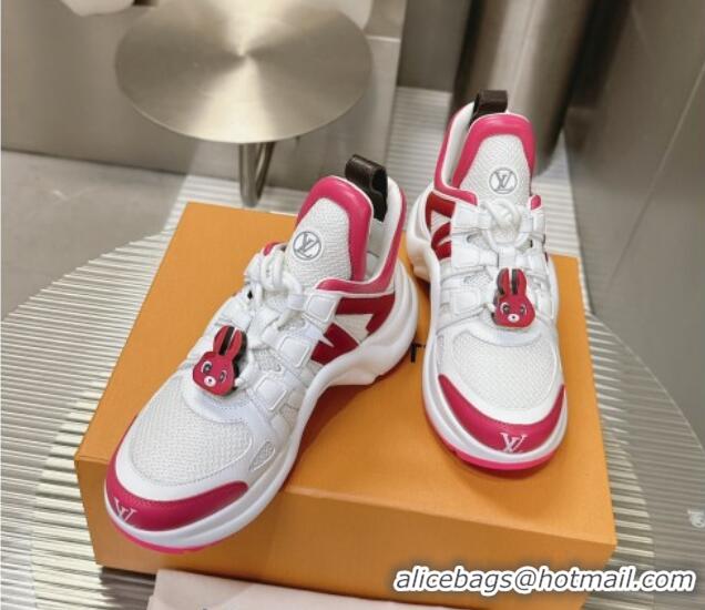 Good Looking Louis Vuitton LV Archlight Sneakers with Rabbit Patch White/Red 0815097