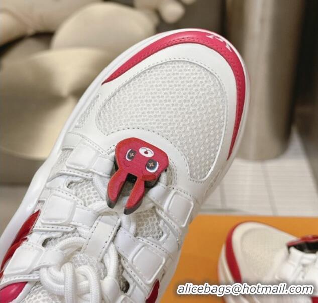 Good Looking Louis Vuitton LV Archlight Sneakers with Rabbit Patch White/Red 0815097