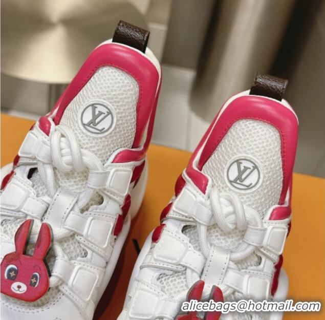 Good Looking Louis Vuitton LV Archlight Sneakers with Rabbit Patch White/Red 0815097