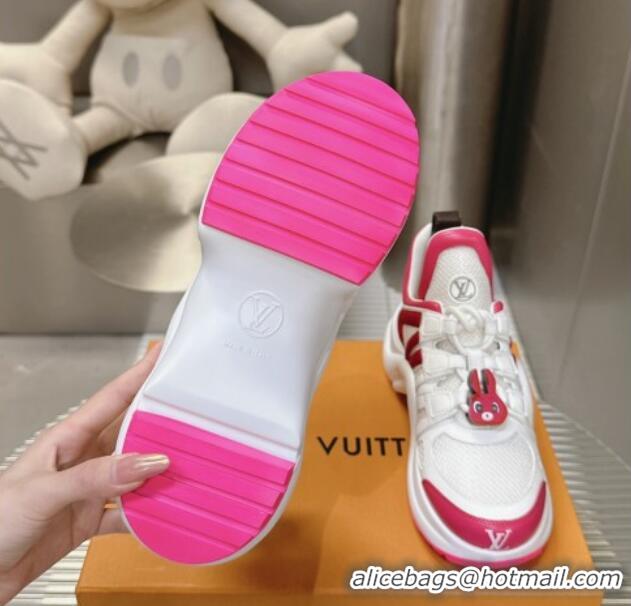 Good Looking Louis Vuitton LV Archlight Sneakers with Rabbit Patch White/Red 0815097