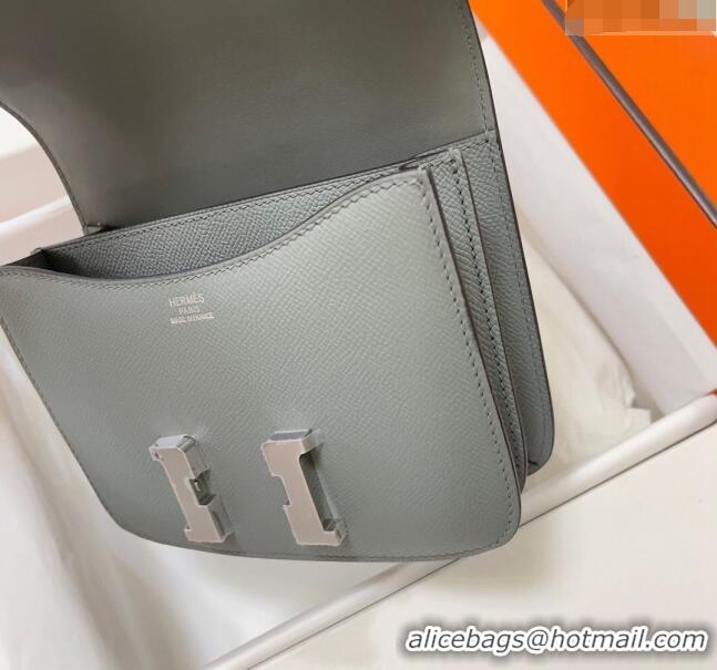 Buy Discount Hermes Constance Mini Bag 18cm in Epsom Palm-Grained Leather 8057 Almond Green/Silver 2024 (Half Handmade)