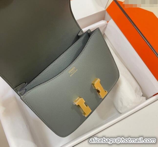 Affordable Price Hermes Constance Mini Bag 18cm in Epsom Palm-Grained Leather 8057 Almond Green/Gold 2024 (Half Handmade