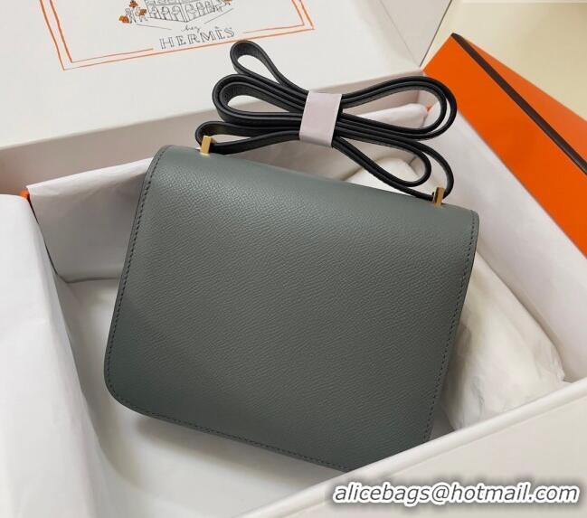 Affordable Price Hermes Constance Mini Bag 18cm in Epsom Palm-Grained Leather 8057 Almond Green/Gold 2024 (Half Handmade