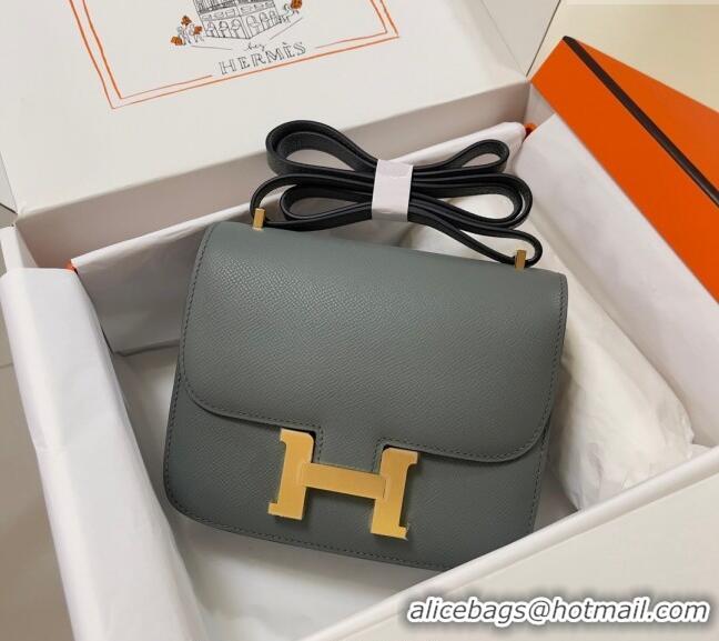 Affordable Price Hermes Constance Mini Bag 18cm in Epsom Palm-Grained Leather 8057 Almond Green/Gold 2024 (Half Handmade