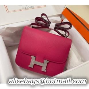 Trendy Design Hermes Constance Mini Bag 18cm in Epsom Palm-Grained Leather 8057 Acme Pink/Silver 2024 (Half Handmade)