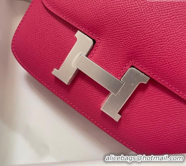 Trendy Design Hermes Constance Mini Bag 18cm in Epsom Palm-Grained Leather 8057 Acme Pink/Silver 2024 (Half Handmade)