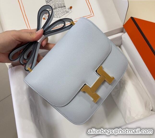 Buy Classic Hermes Constance Mini Bag 18cm in Epsom Palm-Grained Leather 8057 Grail Blue/Gold 2024 (Half Handmade)