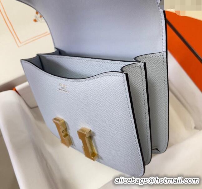 Buy Classic Hermes Constance Mini Bag 18cm in Epsom Palm-Grained Leather 8057 Grail Blue/Gold 2024 (Half Handmade)