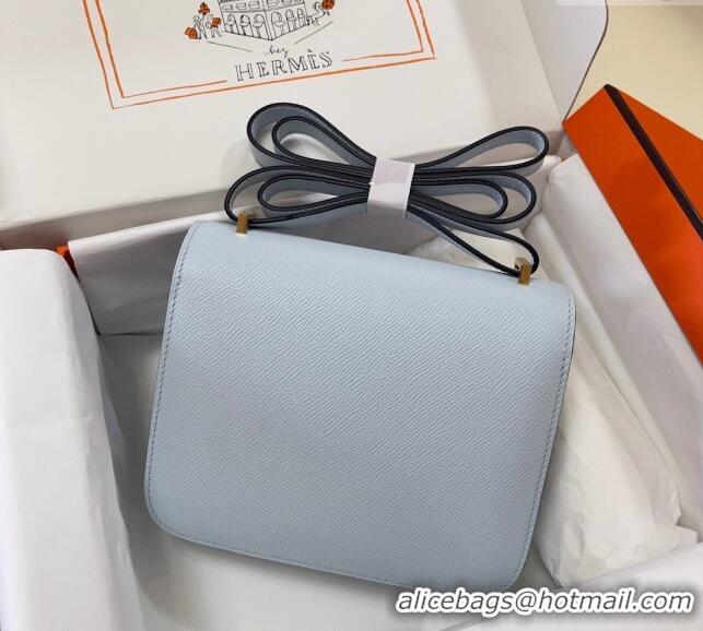 Buy Classic Hermes Constance Mini Bag 18cm in Epsom Palm-Grained Leather 8057 Grail Blue/Gold 2024 (Half Handmade)