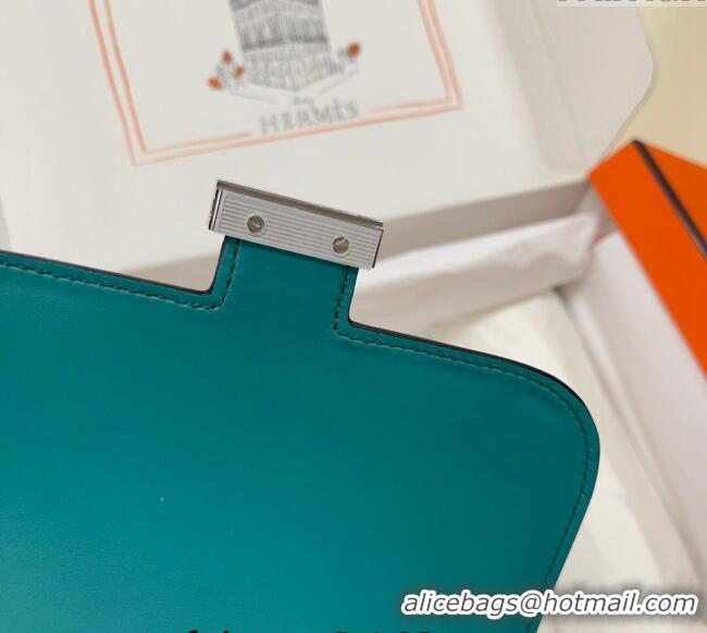 Best Grade Hermes Constance Mini Bag 18cm in Epsom Palm-Grained Leather 8057 Verona Green/Silver 2024 (Half Handmade)