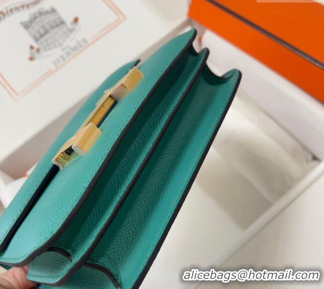 Grade Quality Hermes Constance Mini Bag 18cm in Epsom Palm-Grained Leather 8057 Verona Green/Gold 2024 (Half Handmade)