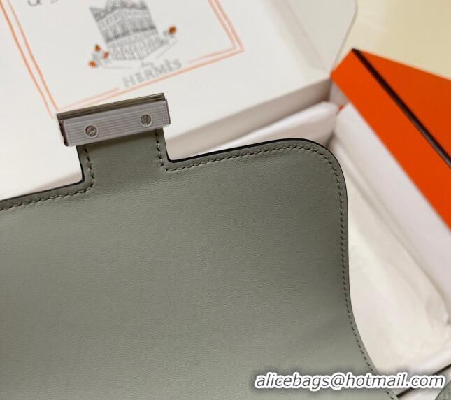 Grade Quality Hermes Constance Mini Bag 18cm in Epsom Palm-Grained Leather 8057 Seagull Grey/Silver 2024 (Half Handmade)