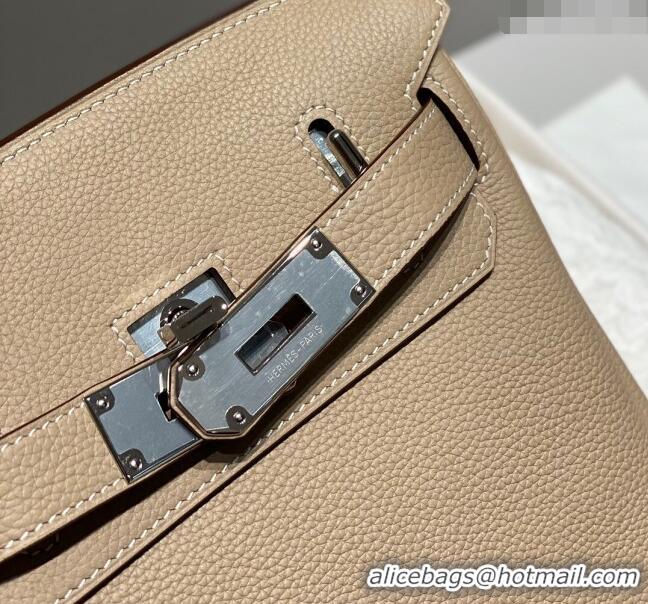 Well Crafted Hermes Birkin Hac a Dos Bag in Original Grained Calfskin 8123 Coat Grey 2024