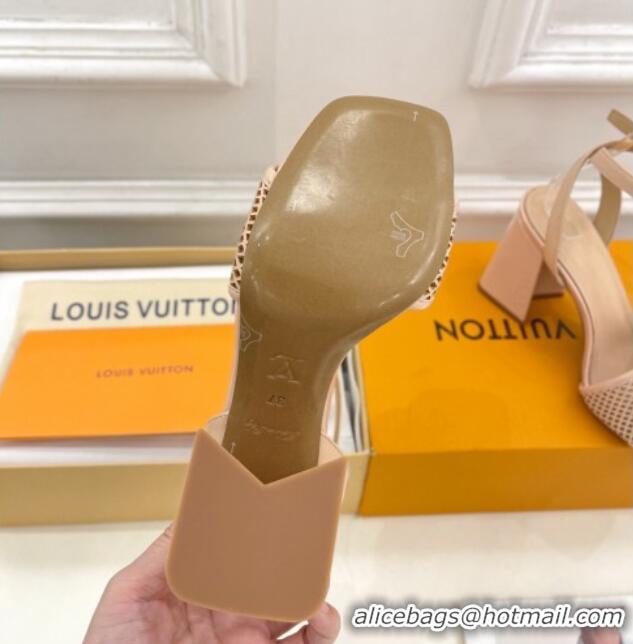 Low Price Louis Vuitton Shake Heel Sandals 9cm in Perforated Leather Beige 815109