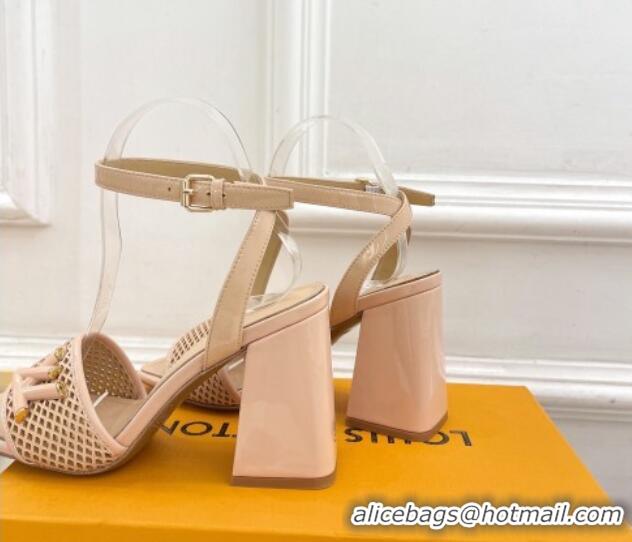 Low Price Louis Vuitton Shake Heel Sandals 9cm in Perforated Leather Beige 815109