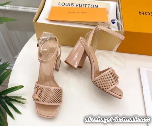 Low Price Louis Vuitton Shake Heel Sandals 9cm in Perforated Leather Beige 815109