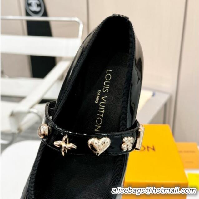 Good Product Louis Vuitton Romy Flat Ballerinas in Patent Leather Black 905075